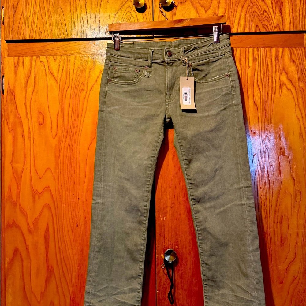 R13 Olive stretch cropped Boyfriend Jeans